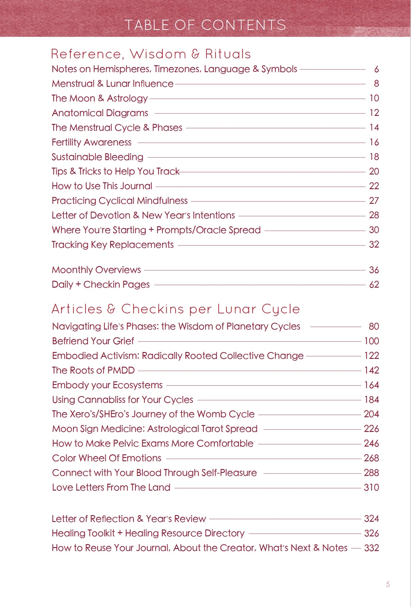 Cycles Journal® 2025: a Lunar Guide to Wholistic Cycle Awareness